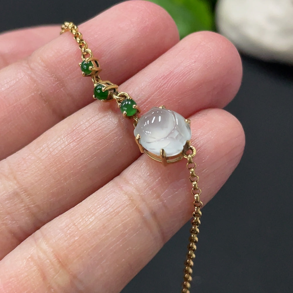 Jadeite Inlaid Bracelet Inlaid . | Huiliu Certified