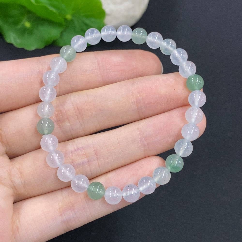 HUILIU HQ jadeite bracelet with 11.4g weight and 5.9mm size, featuring smooth, polished green jade stones.