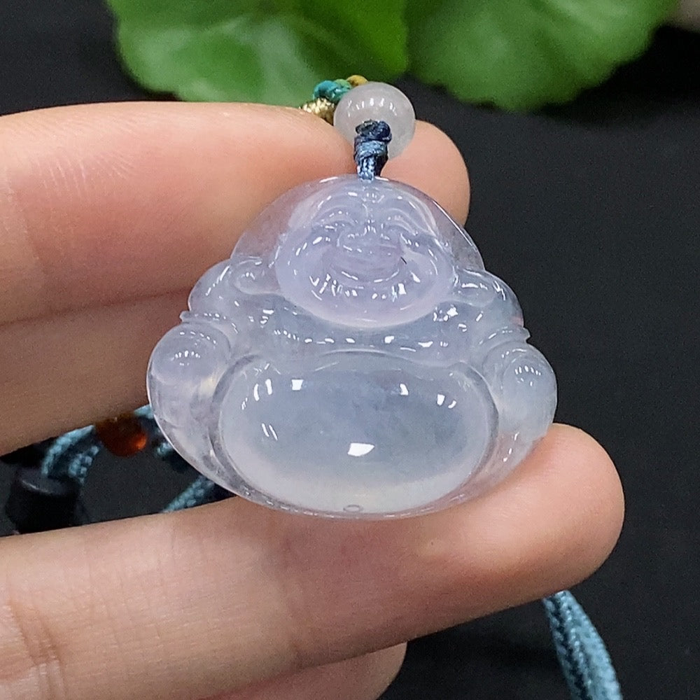 Jadeite Buddha Pendant with Non-A Grade Beads, Total Weight Approximately 9.6g