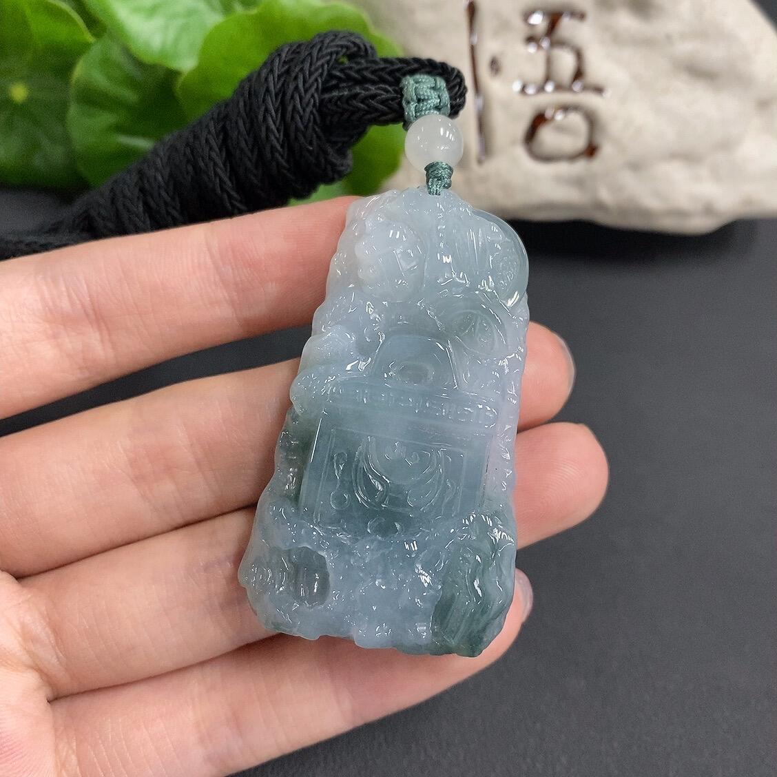 Jadeite Pendant with Veins