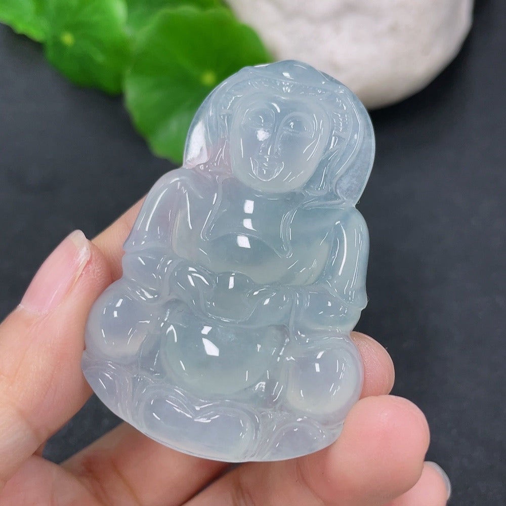 Jadeite Guanyin Pendant