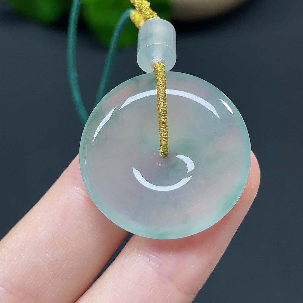 Jadeite Safety Buckle Pendant with Cord