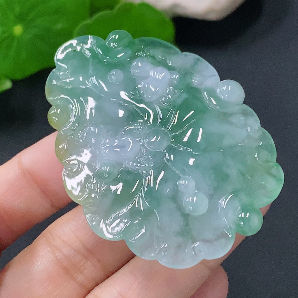 Jadeite Pendant Lotus Leaf Total Weight Approx. 20g