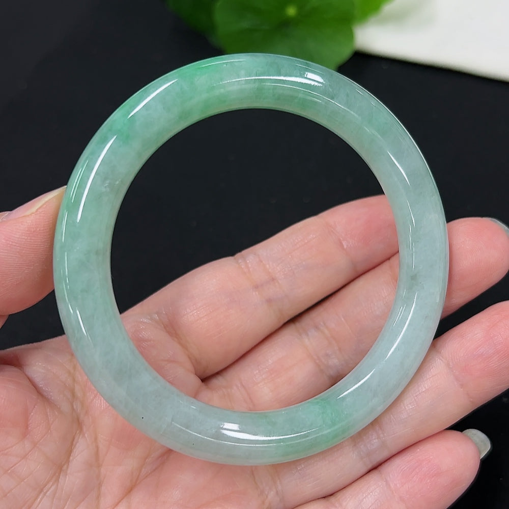 Jadeite Round Bangle Size 54.2 Total Weight Approx. 43.9g