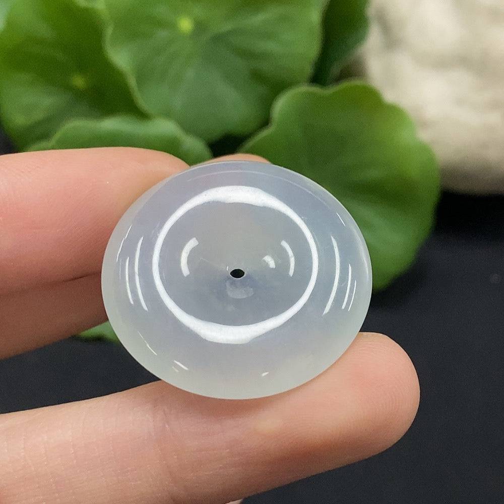 Huiliu Jadeite Safety Buckle Pendant crafted from green jade, featuring a smooth polished surface and traditional design.
