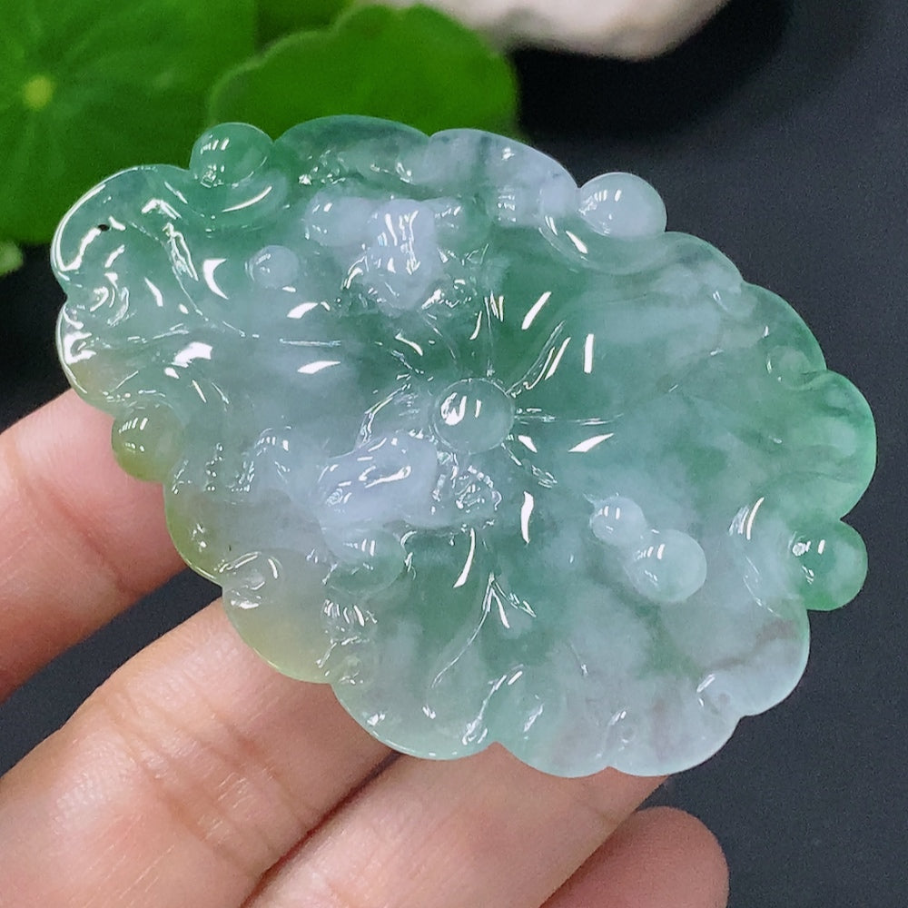Jadeite Pendant Lotus Leaf Total Weight Approx. 20g