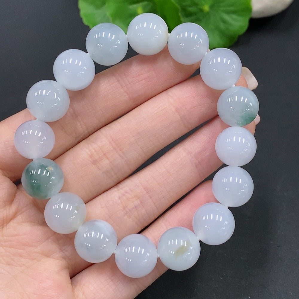 JadeiteBead Bracelet Approx. 12.2mm Total Weight Approx. 51.2g