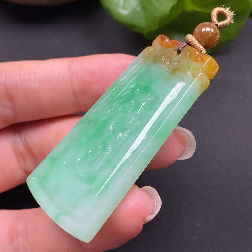 Jadeite Pendant Dragon Plaque Total Weight Approx. 23.37g