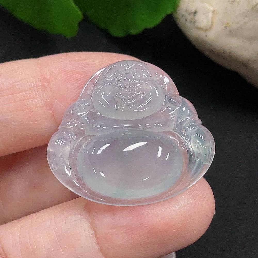 Jadeite Buddha pendant from HUILIU HQ, crafted from green jade, weighing approximately 5.7 grams, featuring intricate Buddha design.