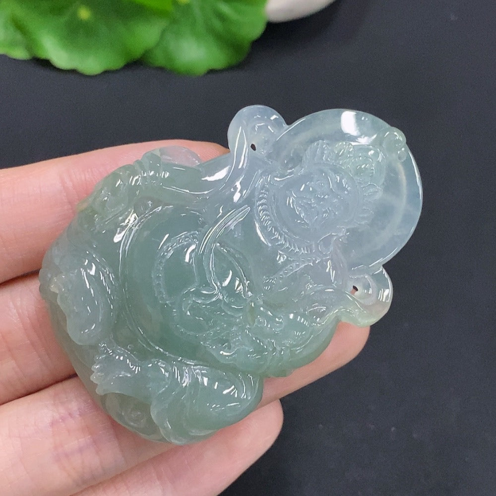 Jadeite Wealth God Pendant Total Weight Approx. 43.6g