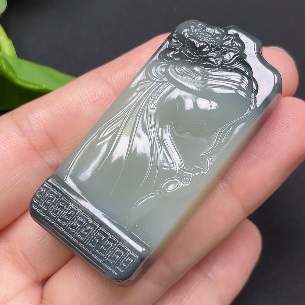 Hetian Jade Beauty Pendant Total Weight About 38.51g