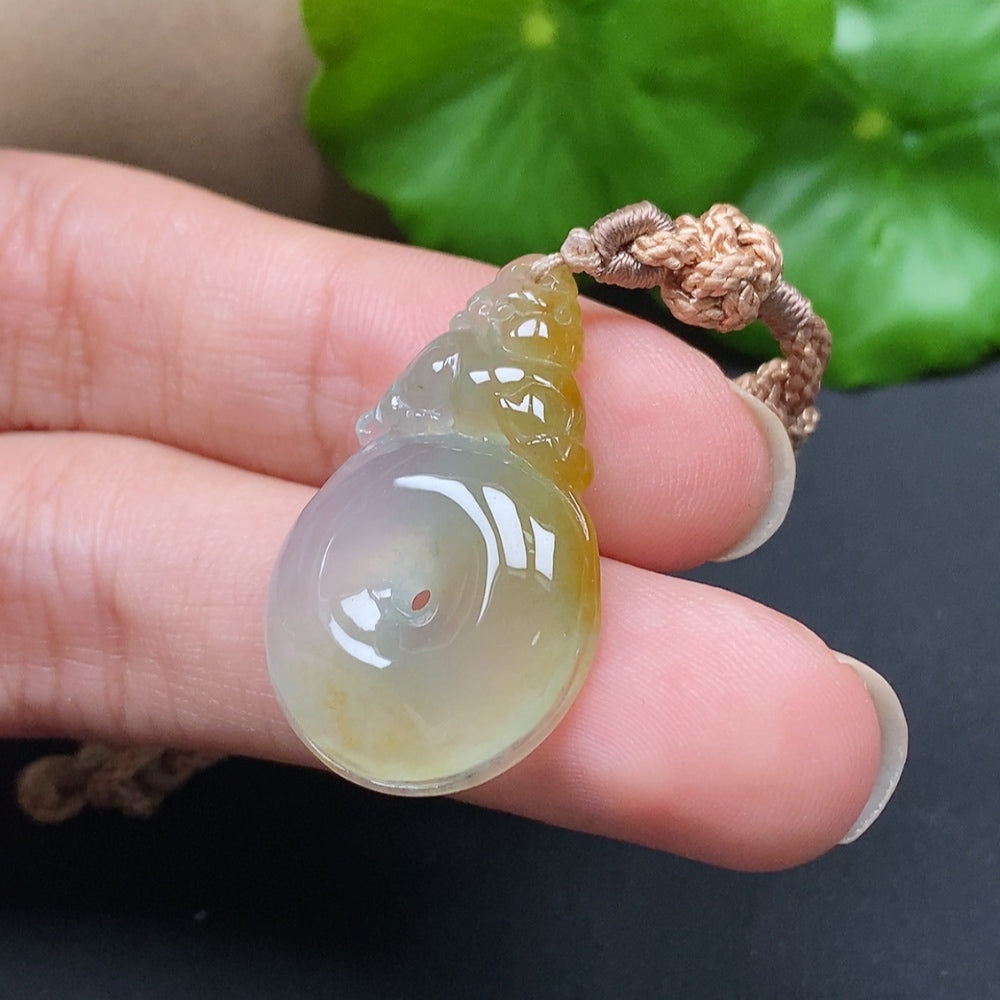 Jadeite Pixiu pendant necklace with peace symbol, featuring a detailed green jadeite Pixiu charm on a silver chain.