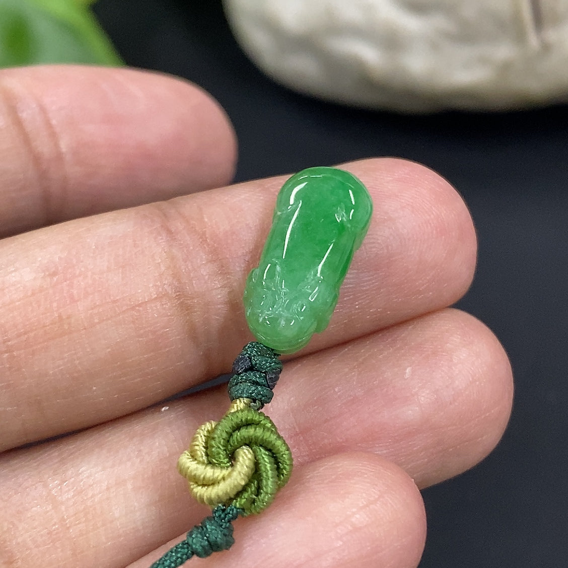 Jadeite Pixiu Pendant Total Weight Approximately 1.2g
