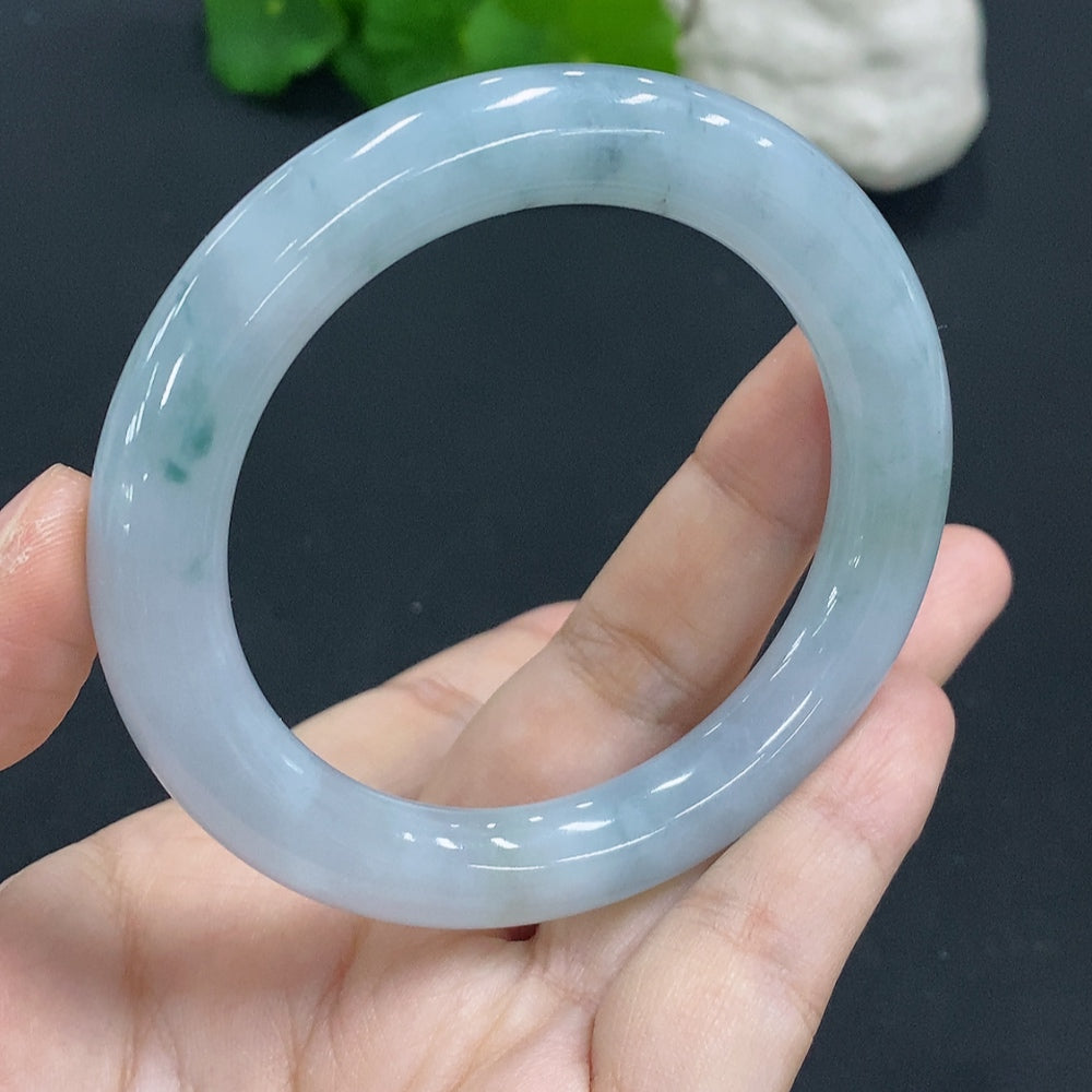 JadeiteRound Bangle Bracelet, Inner Diameter 55.7, Total Weight Approx. 56.9g