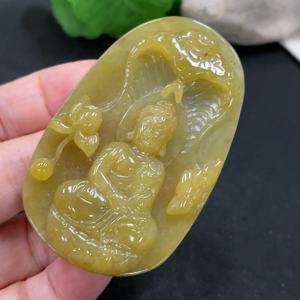 Jadeite Amitabha Buddha Pendant Total Weight Approx. 47.7g