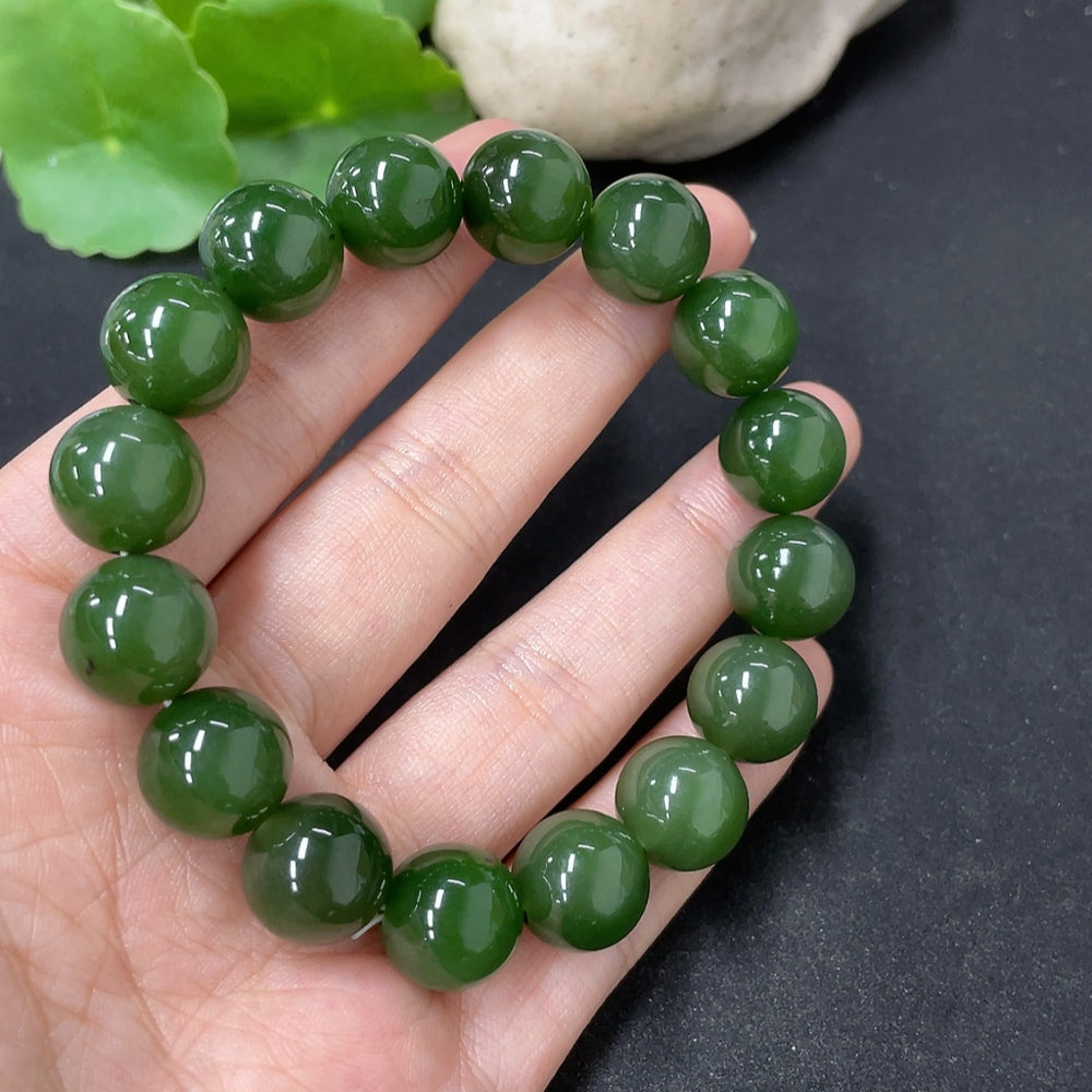 Green Hetian Jade Bracelet