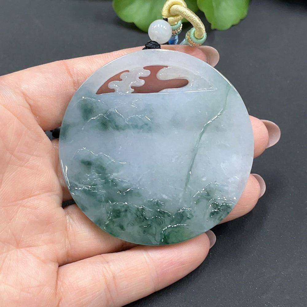 Jadeite landscape pendant gross weight 52.048g