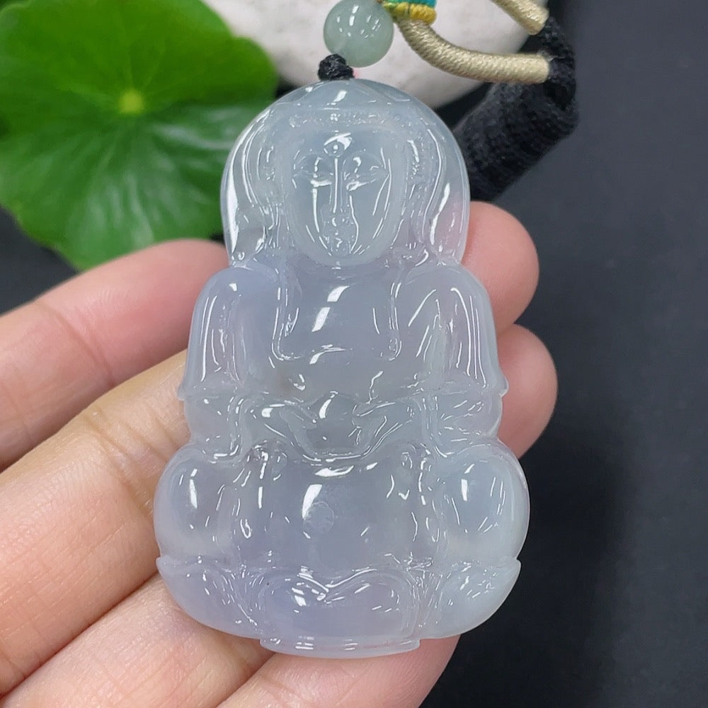 Jadeite Pendant Guanyin . with Rope | Huiliu Certified