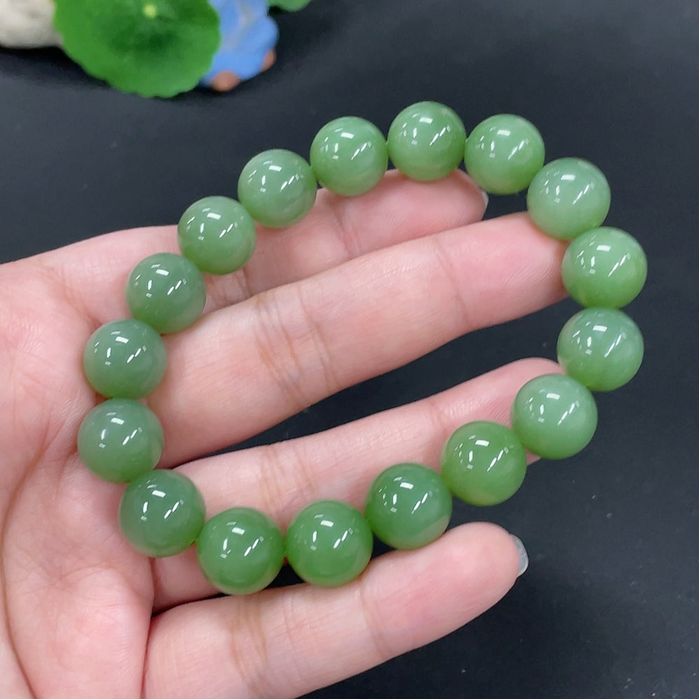 Hetian Jade Bracelet, approx. 11.8mm, total weight approx. 46.9g