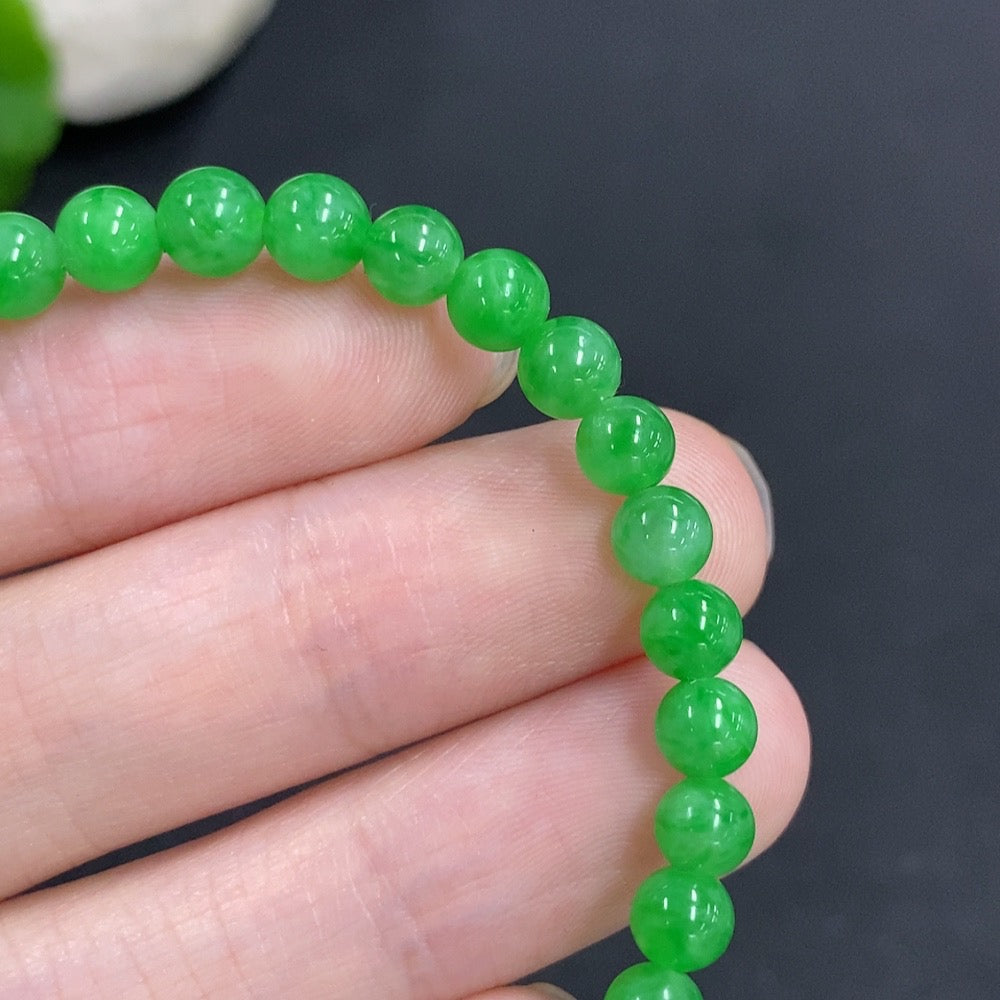 Jadeite Bracelet Non-Gold Total Weight Approx. 8.6g Size 5mm