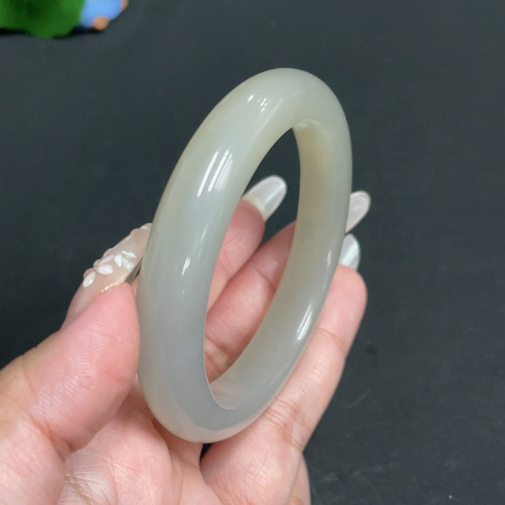 Hetian Jade Round Bracelet . | Huiliu Certified