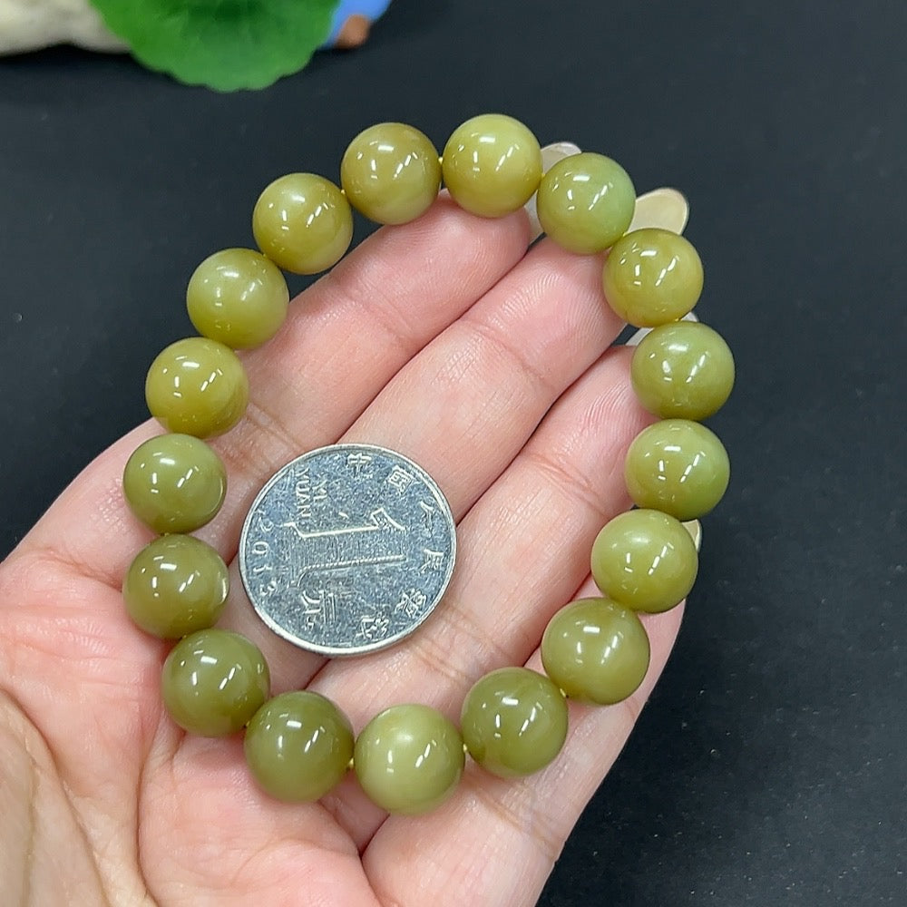 Hetian Jade Jasper Bracelet, approx. 11.6mm, total weight approx. 44.1g
