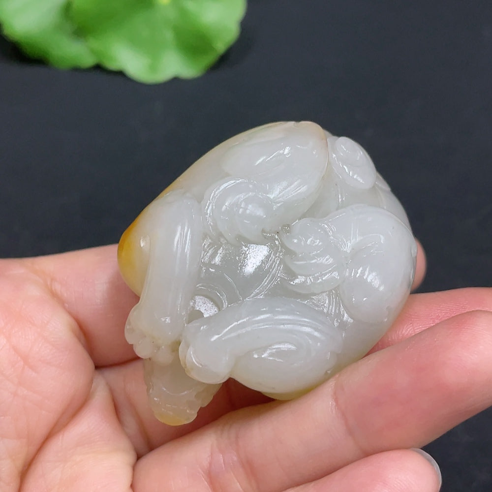 Huiliu Hetian Jade pendant featuring a dragon turtle design with undetermined skin color, crafted from high-quality jade.