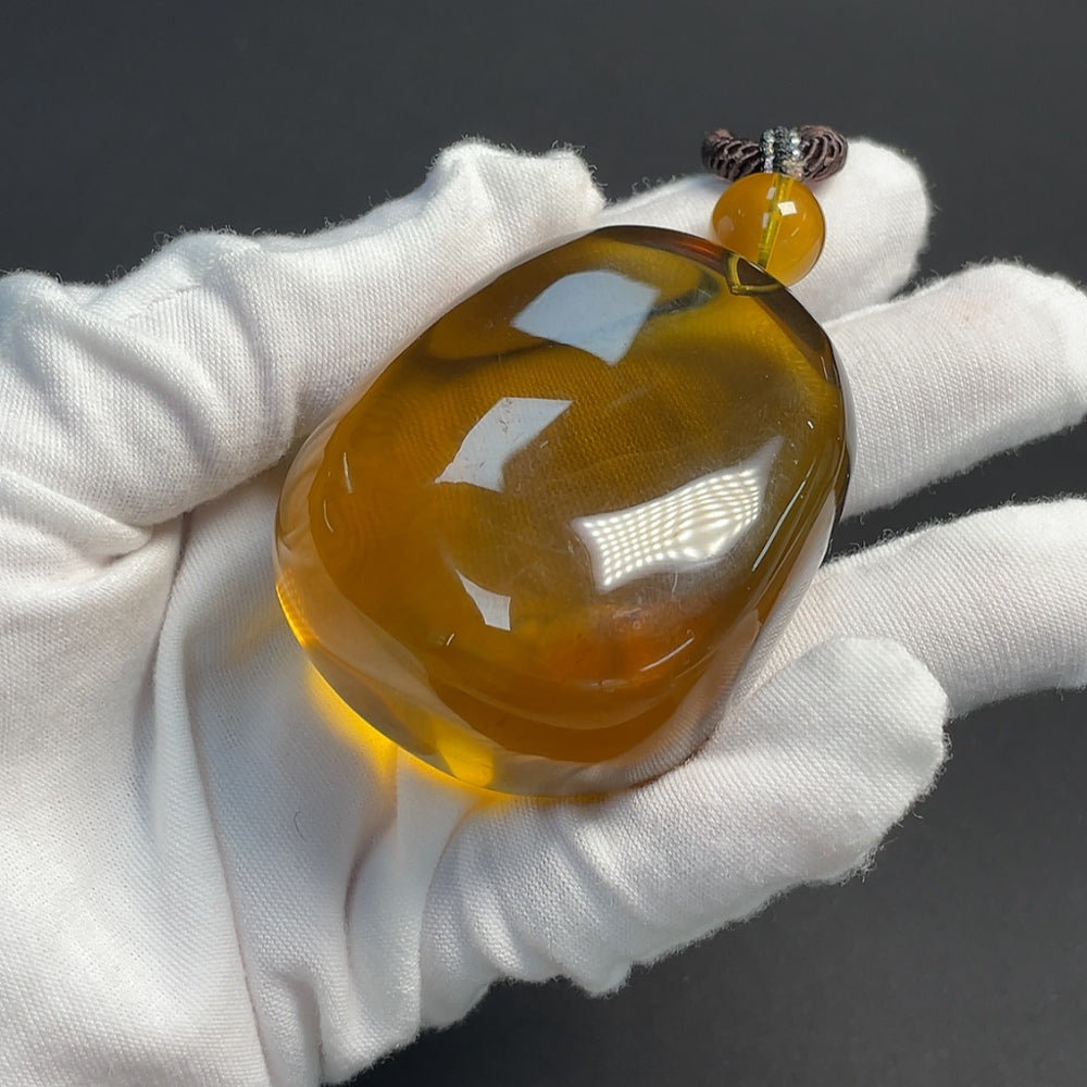 Amber Beeswax Pendant Total Weight Approx. 58.19g Including Rope
