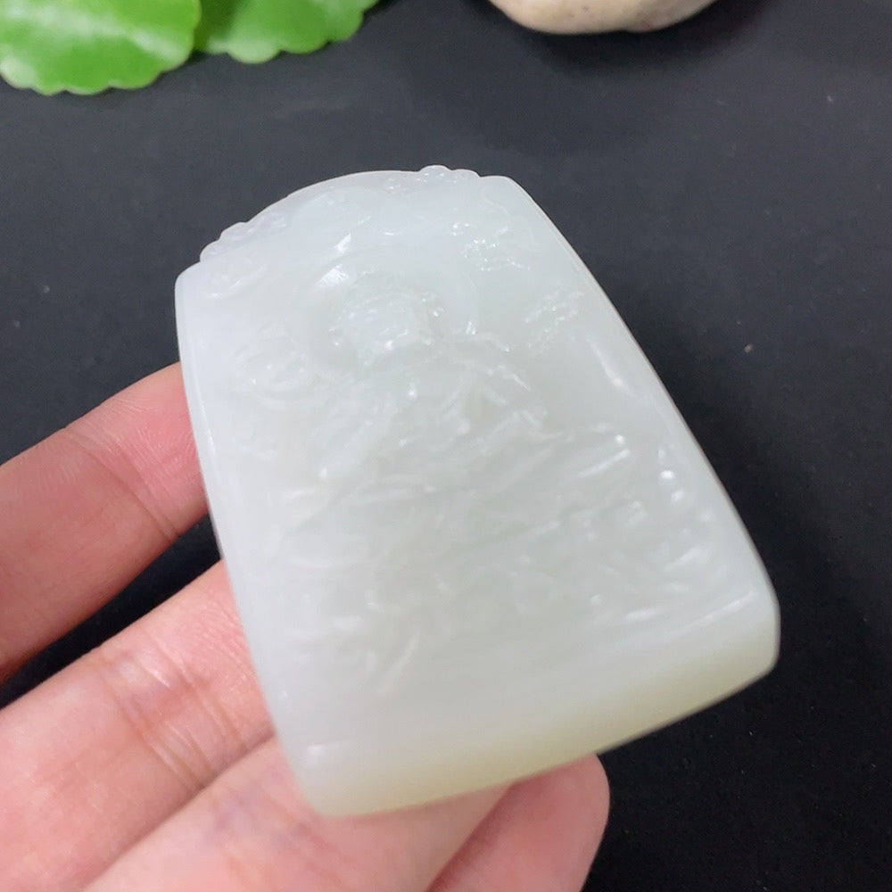 Hetian Jade Pendant Guanyin Total Weight About 58.9g