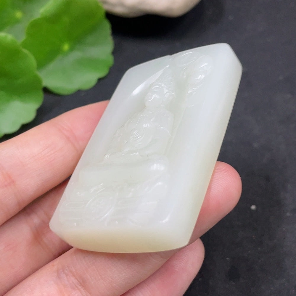 Hetian Jade Pendant Guanyin Total Weight Approx. 56.3g