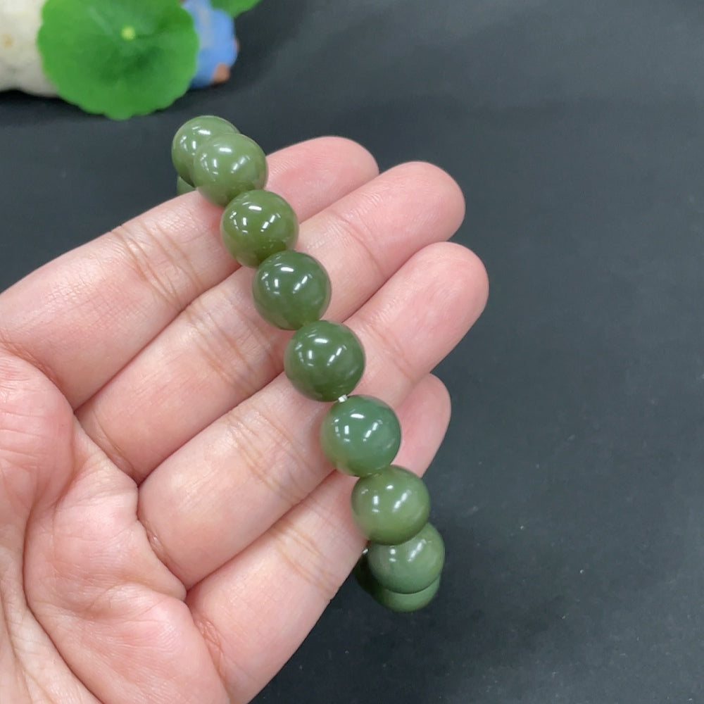 Hetian Jade Bracelet, Approx. 12mm, Total Weight About 47.3g, Non-Gold