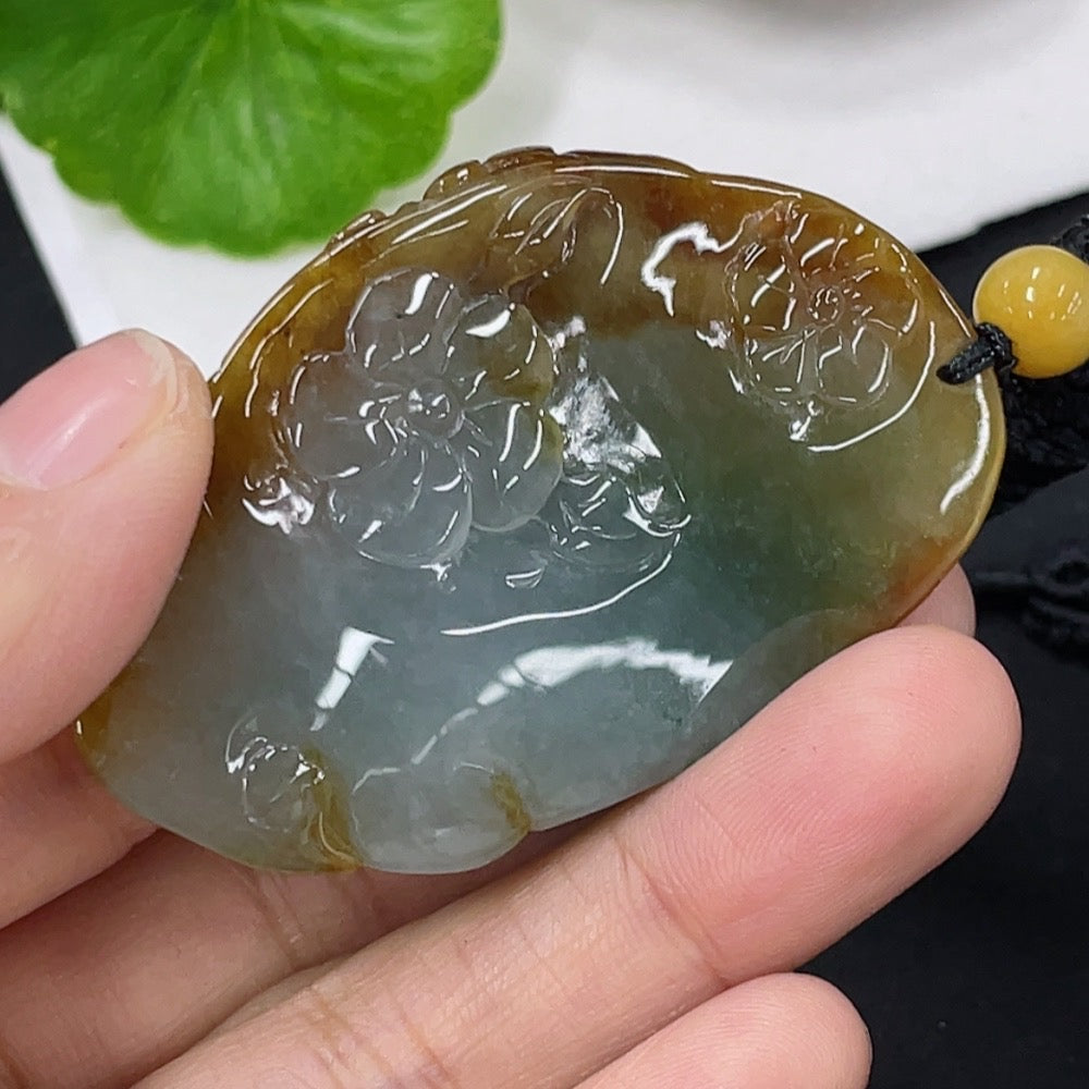 Jadeite Pendant Fierce and Vigorous Tiger Total Weight Approximately 31.9g Including Rope