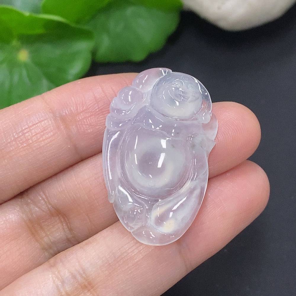 Huiliu Jadeite Buddha pendant featuring detailed carved Buddha figure, crafted from high-quality green jadeite stone.