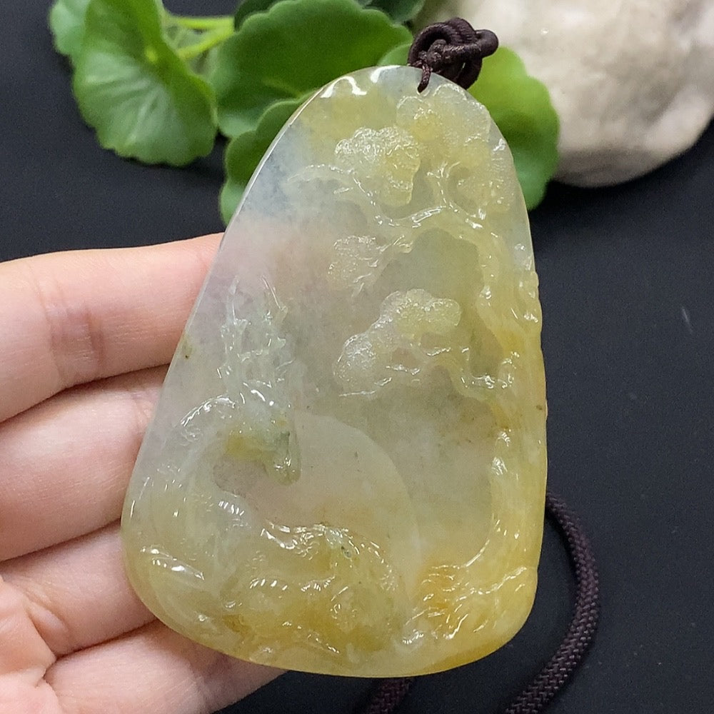Jadeite Deer Pendant Total Weight Approx. 51.95g