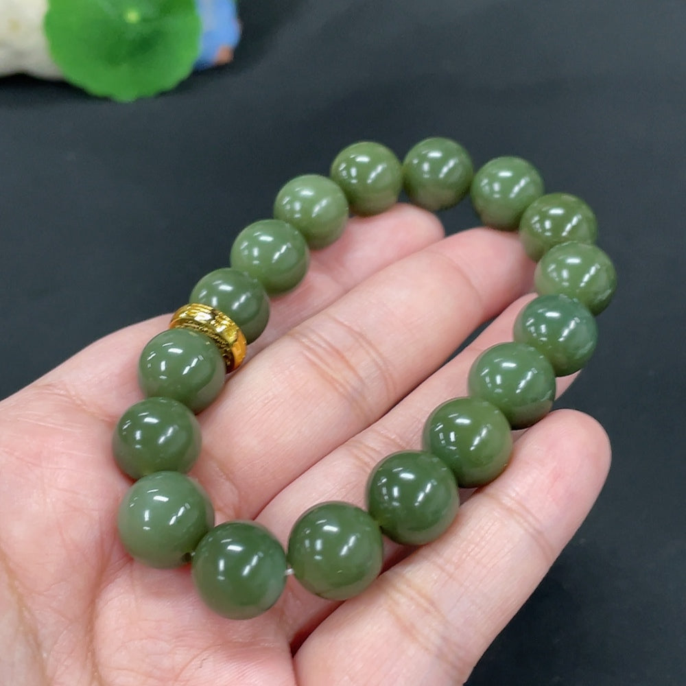 Hetian Jade Bracelet, Approx. 12mm, Total Weight About 47.3g, Non-Gold