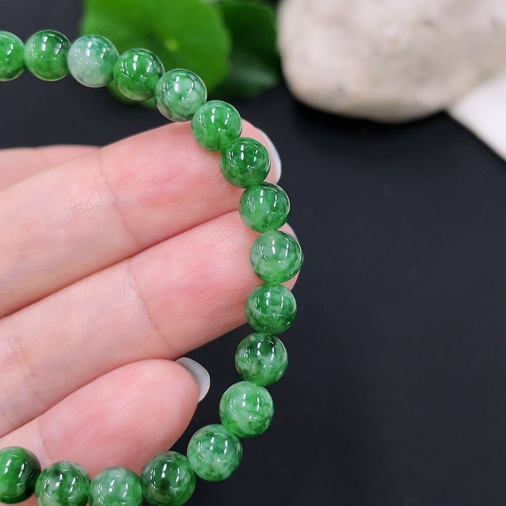 Jadeite Bracelet Approx. 6.5mm Total Weight About 13.45g