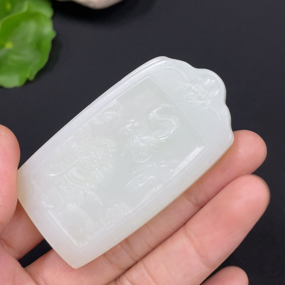 Hetian Jade Pendant Manjushri Bodhisattva Total Weight Approx. 40.1g