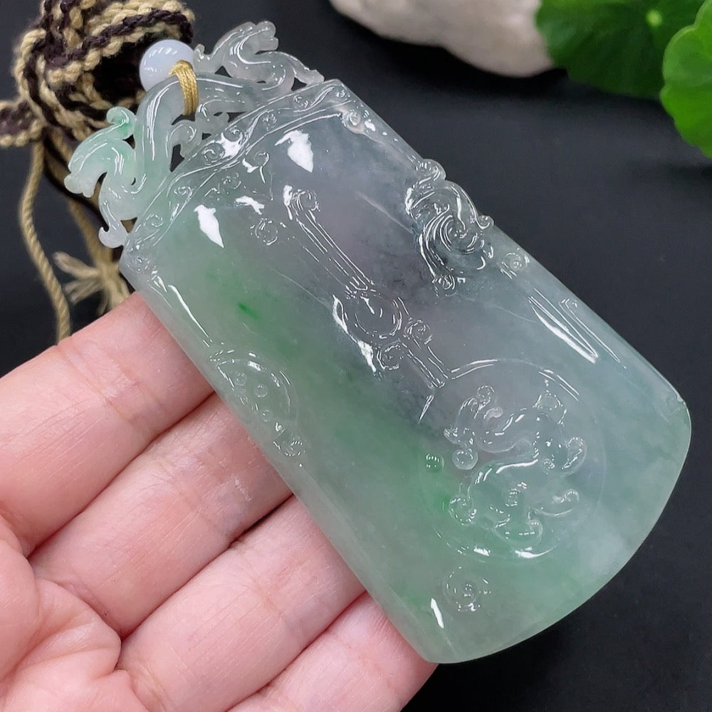 Jadeite Pendant Antique Plaque Total Weight Approx. 59.05g