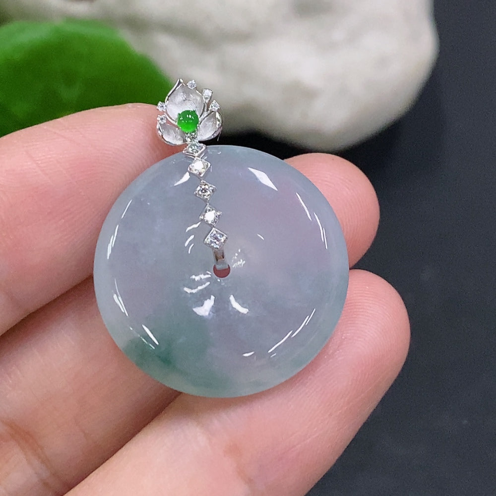 Jadeite Pendant Peace Buckle with Buckle Head, Non-Diamond, . | Huiliu Certified