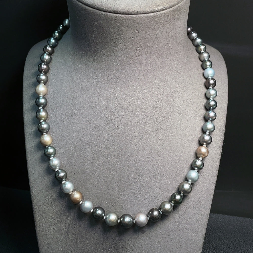 Seawater Pearl Strand, Color Origin Undetermined, Non-Gold, Total Weight Approximately 49.68g, Size Approximately 8.2-10.1mm