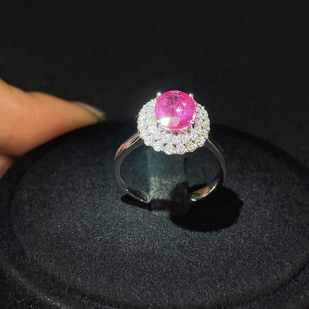 HUILIU HQ sapphire ring with 18K gold and diamond accent, size 15, featuring a vibrant blue gemstone and elegant design