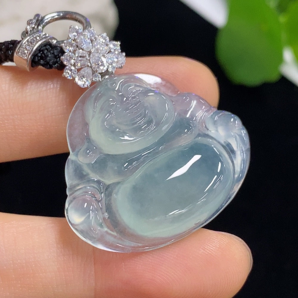 Jadeite Buddha Inlaid Pendant 18k Non-Gold Non-Diamond (Excluding Rope)
