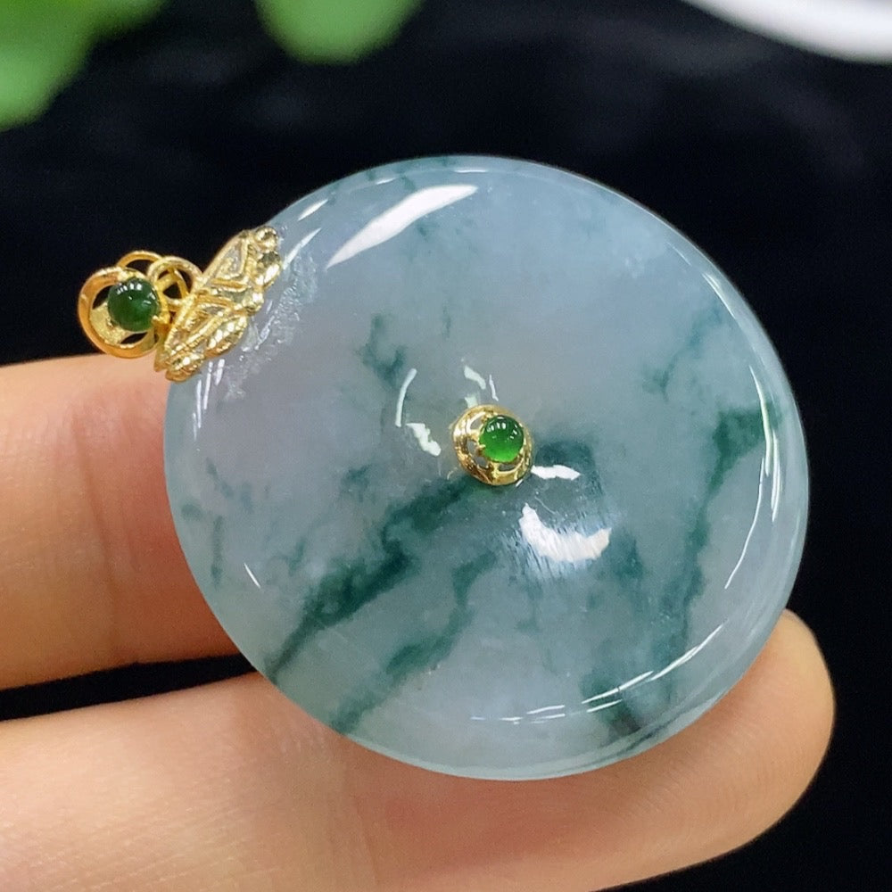 Jadeite Peace Buckle Pendant . | Huiliu Certified