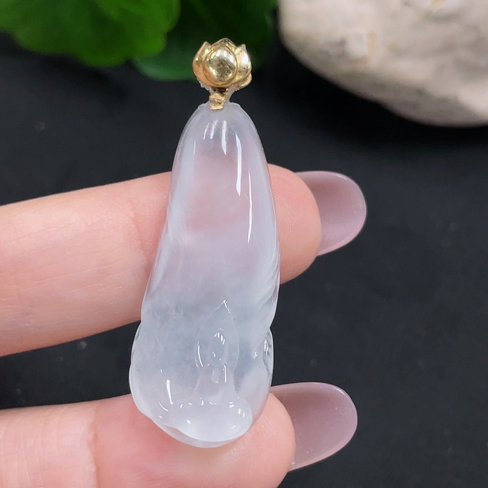 Huiliu Jadeite Enlightenment Pendant with 74% jade content, featuring smooth green jade gemstone on a cord, certified by HUILIU HQ.
