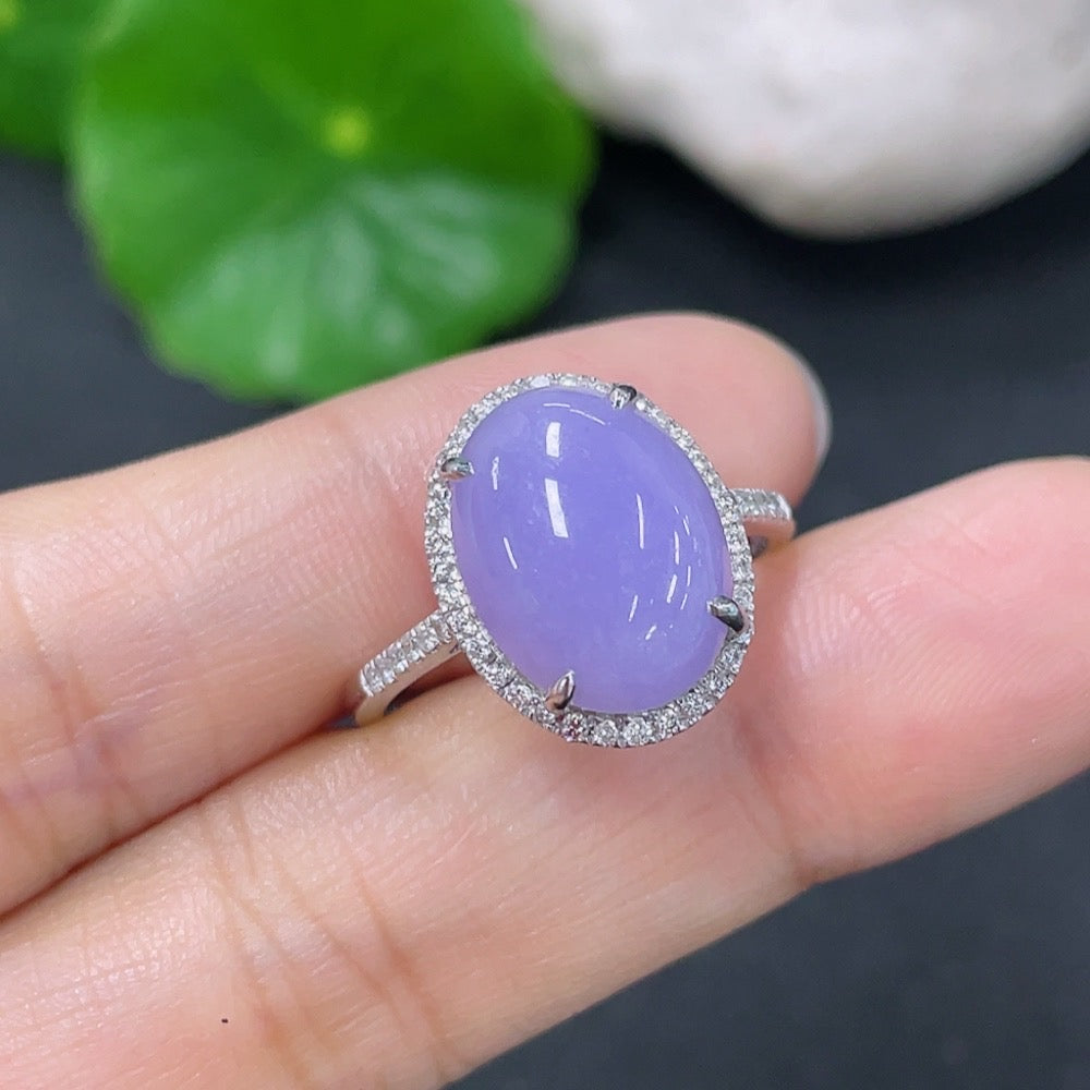 Jadeite Ring with 18K Gold and Diamond Accents