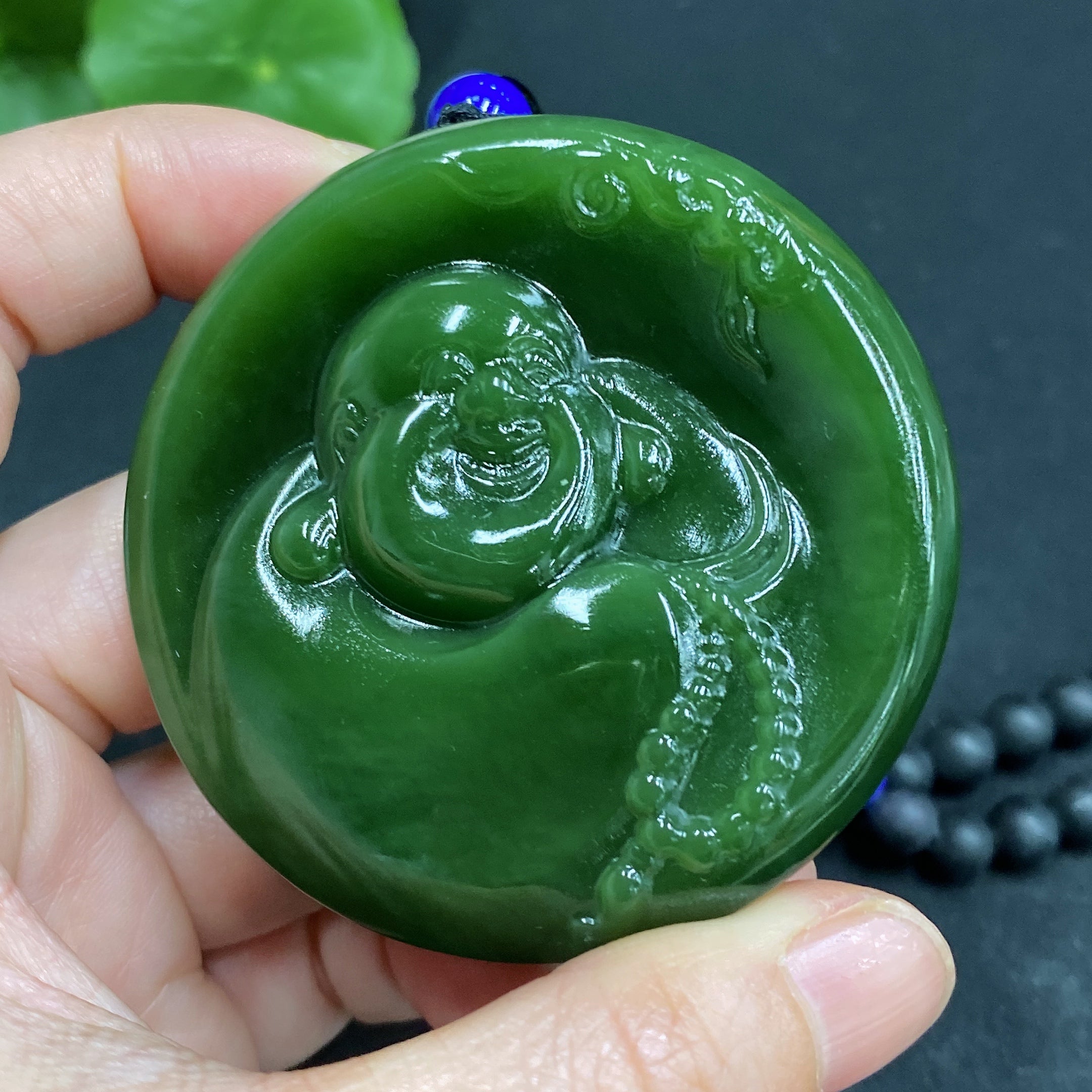 Hetian Jade Pendant - Buddha with Non-Hetian Jade Chain Total Weight Approx. 118.4g (Incl. Chain)