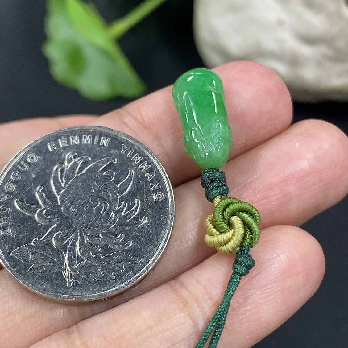 Jadeite Pixiu Pendant Total Weight Approximately 1.2g