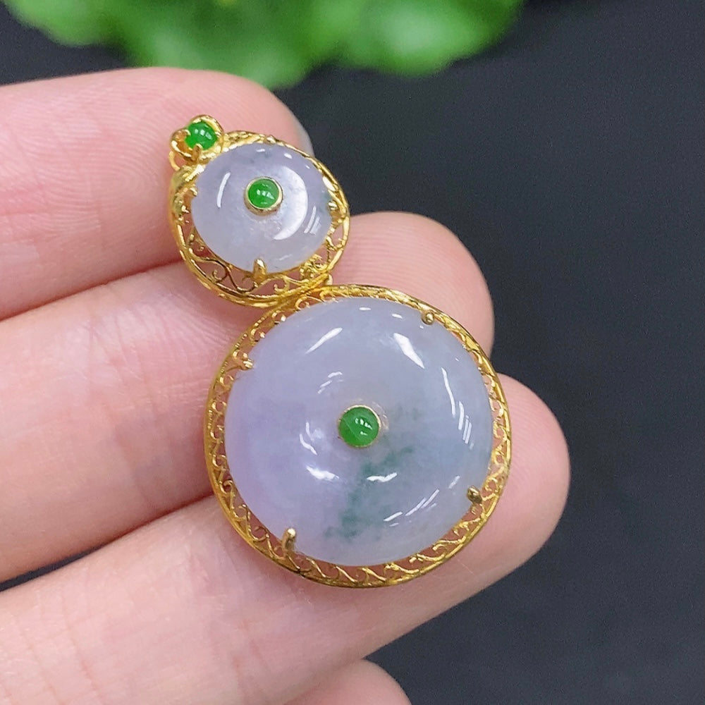 Jadeite Peace Buckle 18k Gold Total Weight Approx. 3.1g