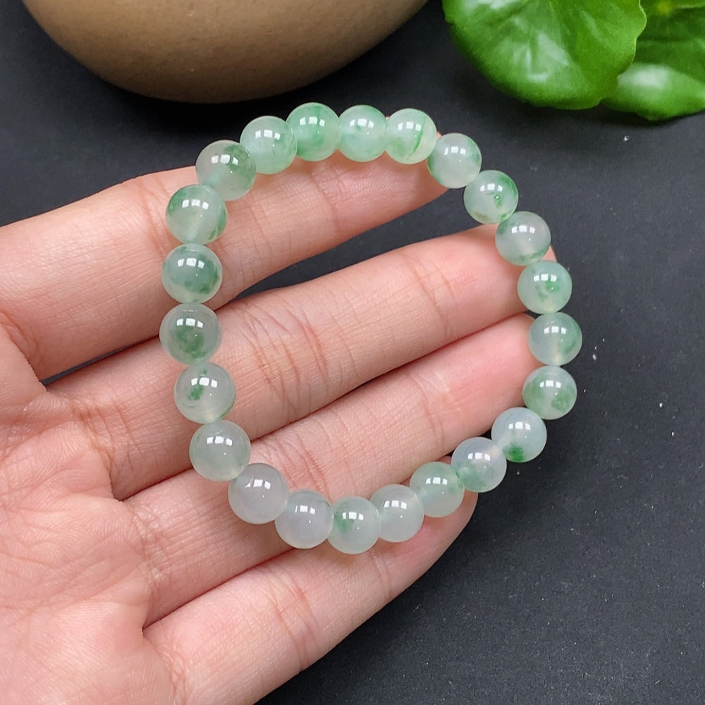 Jadeite Bracelet Approx.7.5 Beads Total Weight Approx.16.38g