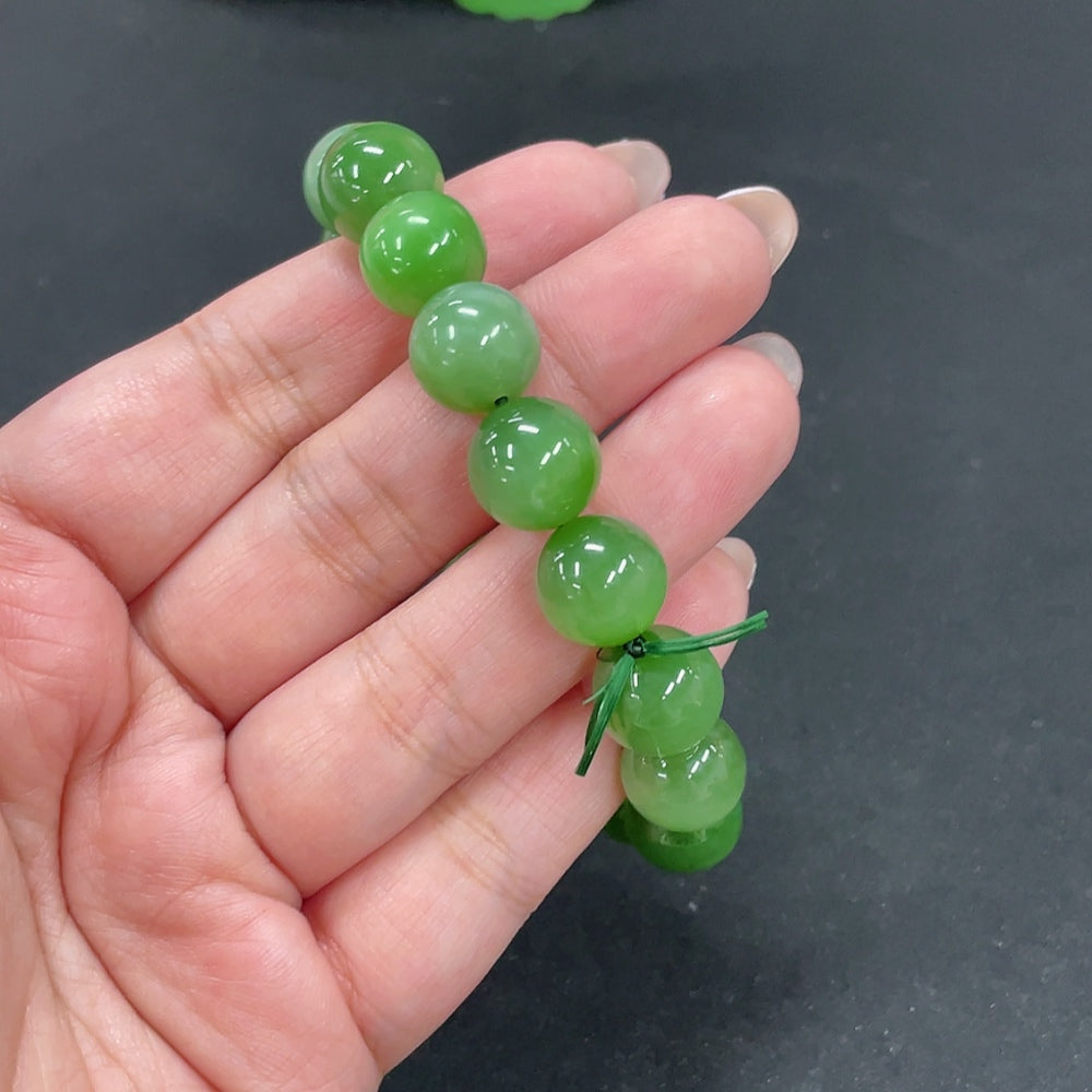 Hetian Jade Bracelet, Approx. 12mm, Total Weight About 43.6g